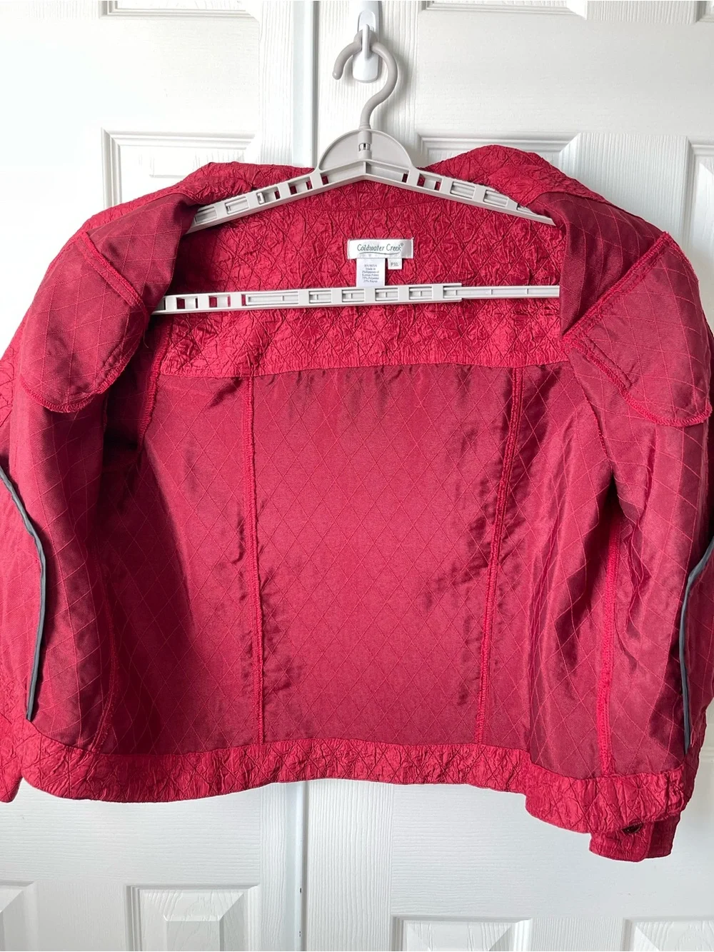 Coldwater Creek Women’s Size PXL Red Quilted Textured Jacket